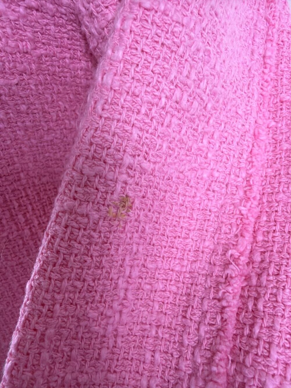 ZARA Pink Bouclé Coat Chanel Style Open Front Textured Jacket Size M - Picture 12 of 15
